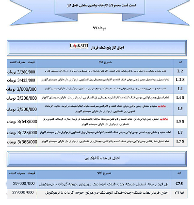 لیست قیمت فر لوکاتی