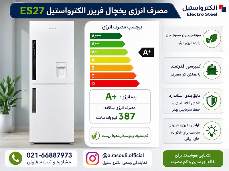 یخچال فریزر 27 فوت الکترواستیل
